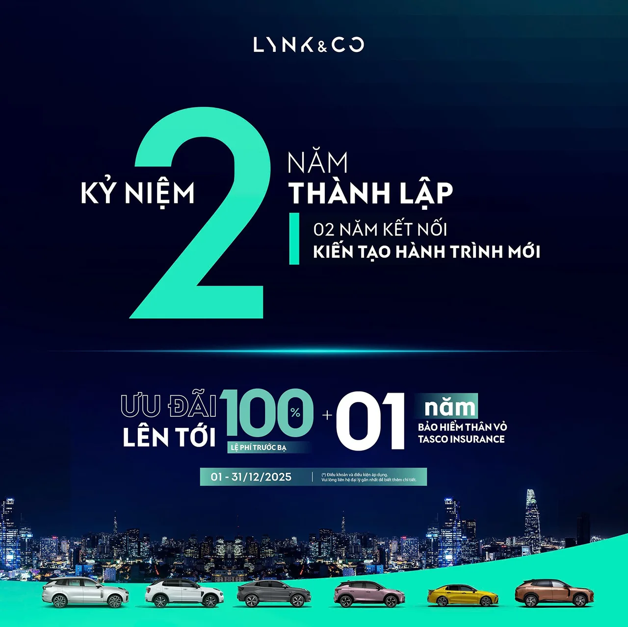 THÁNG 12 ƯU ĐÃI LÊN ĐẾN 100% LỆ PHÍ TRƯỚC BẠ - KỶ NIỆM 2 NĂM THÀNH LẬP